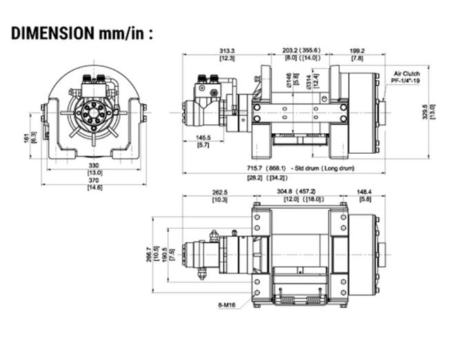 COMEUP Bison 20 - 20,000 lb / 9.07 Tonnes Hydraulic Recovery Winch
