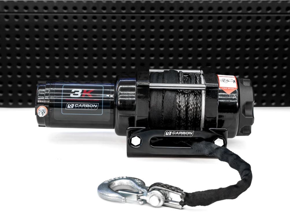 Carbon 3.0k 3000lb Utility Trailer ATV Quad Bike Electric Winch
