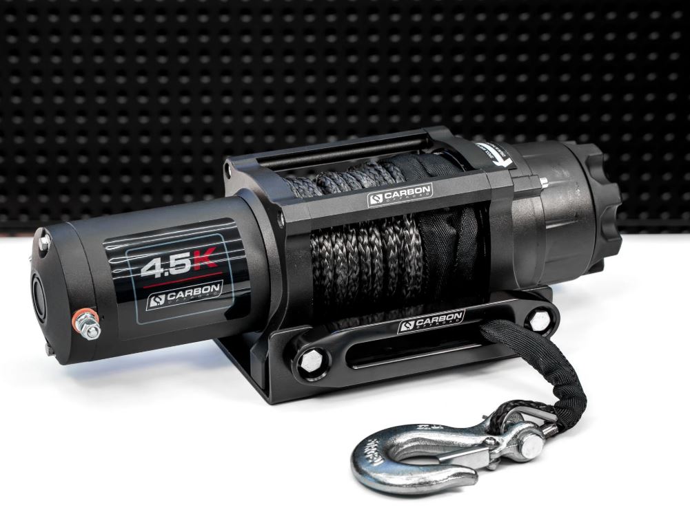 Carbon Winch 4500lb ATV Trailer with Synthetic Rope and Wireless Control - Fully Sealed.