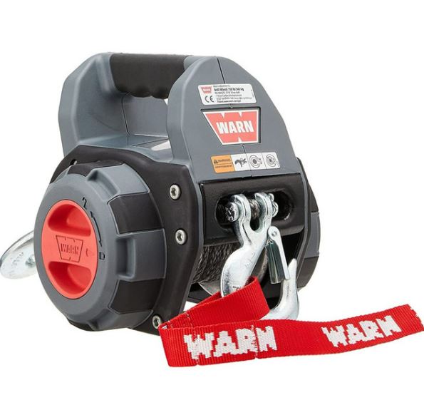 WARN 750lbs Handheld Portable Drill Powered Winch | 101575 | 40' (12. 2 M) Synthetic Rope