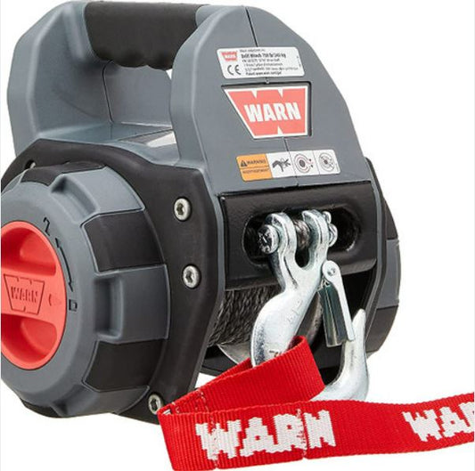 WARN 750lbs Handheld Portable Drill Powered Winch | 101575 | 40' (12. 2 M) Synthetic Rope