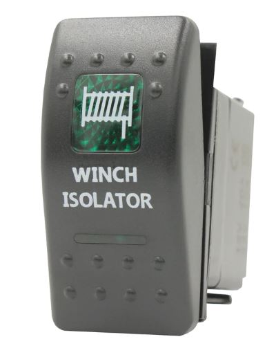 Winch Isolator Rock Switch - Green