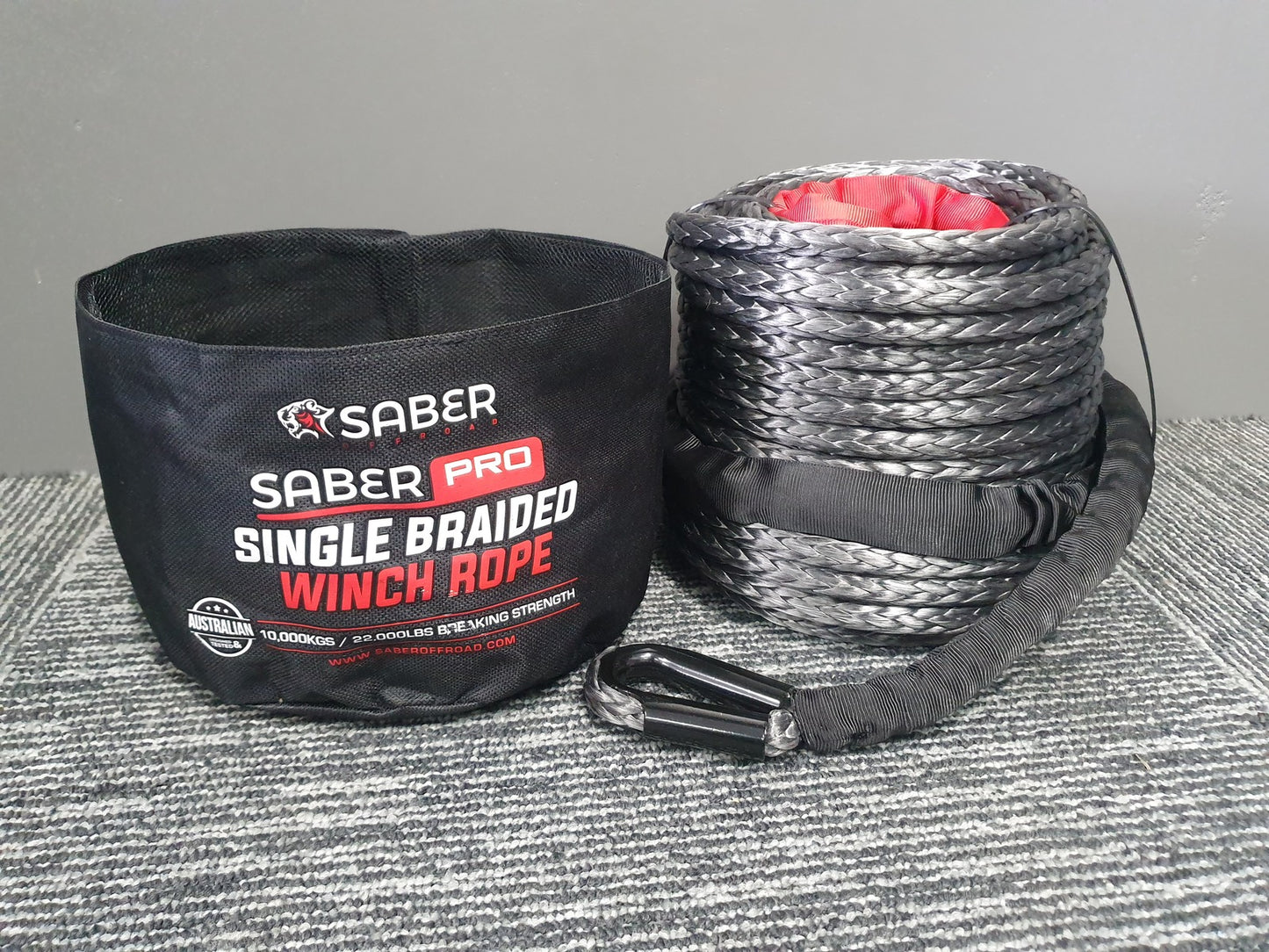 SaberPro Single Braided 30M Winch Rope 9500kg