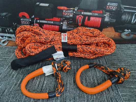 Carbon 4x4 Kinetic Rope and 2 x Soft Shackle Combo Deal