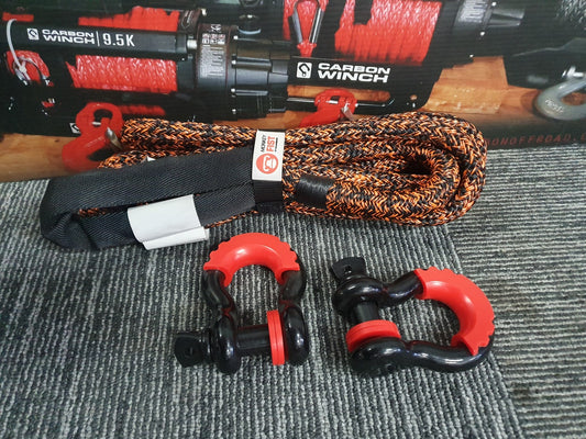 Carbon 4m 14000kg Bridle Recovery Rope and 2 x Bow Shackle Combo Deal