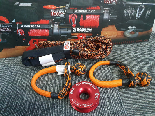 Carbon 4m 14000kg Bridle Rope, 2 x Soft Shackle, Recovery Ring Combo Deal